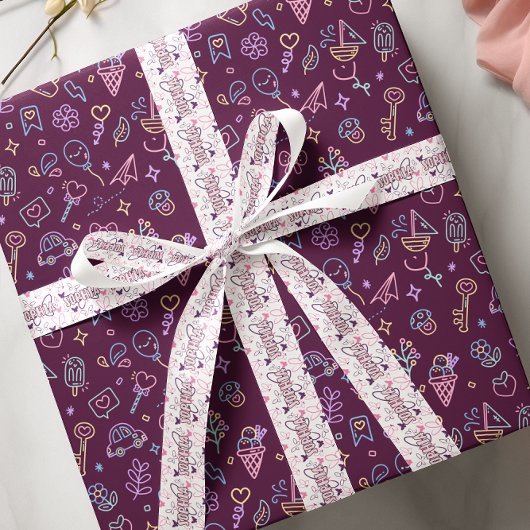 Pastel kleur vlinders aangepaste naam satijnen lint