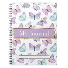 Pastel kleur vlinders Journal Spiral Notitieboek