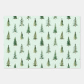 Pastel Kleur Waterverf Christmas Pine Tree Inpakpapier Vel (Voorkant 3)