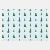 Pastel Kleur Waterverf Christmas Pine Tree Inpakpapier Vel (Voorkant 2)