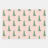 Pastel Kleur Waterverf Christmas Pine Tree Inpakpapier Vel (Voorkant)