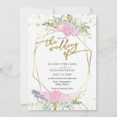 Pastel Kleur Wildflower Lente Foto Bruiloft Kaart (Voorkant)