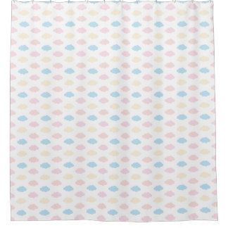 Pastel Kleur Wolken Roze Blauw Geel Modern Douchegordijn