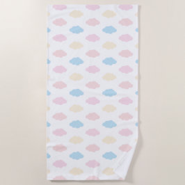 Pastel Kleur Wolken Roze Blauw Geel Modern. Strandlaken