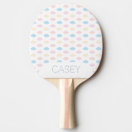 Pastel Kleur Wolken Roze Blauw Geel Modern. Tafeltennisbatje