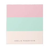 Pastel kleurblok gepersonaliseerd notitieblok (Voorkant)