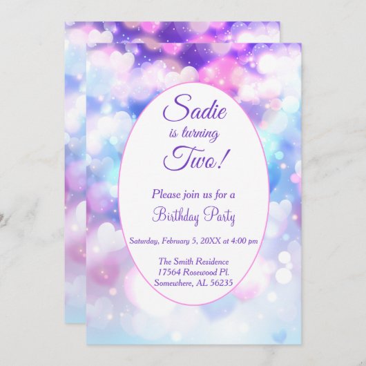 Pastel kleurde hartdag kaart (Voorkant / Achterkant)