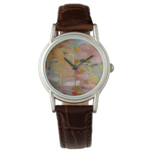 Pastel kleuren Abstract Design Watch Horloge