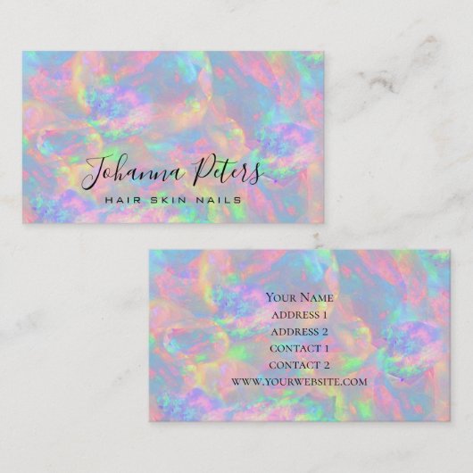 Pastel kleuren abstract opaal visitekaartje (Voorkant / Achterkant)