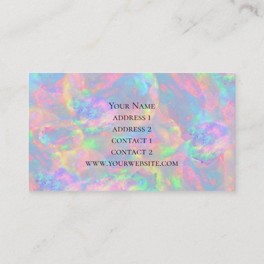 Pastel kleuren abstract opaal visitekaartje (Achterkant)
