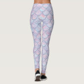 Pastel kleuren abstract visschalen patroon leggings (Achterkant)