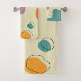 Pastel kleuren abstracte vormen moderne achtergron bad handdoek