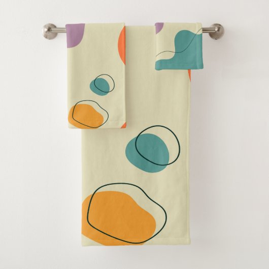 Pastel kleuren abstracte vormen moderne achtergron bad handdoek (Insitu)