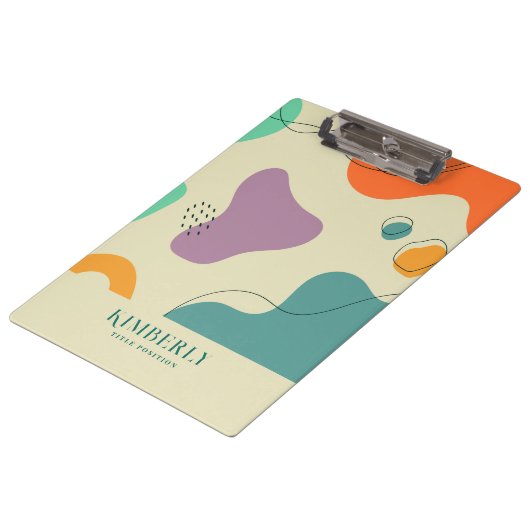 Pastel kleuren abstracte vormen moderne achtergron klembord (Gekanteld)