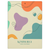 Pastel kleuren abstracte vormen moderne achtergron klembord (Achterkant)