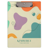 Pastel kleuren abstracte vormen moderne achtergron klembord (Voorkant)