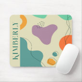 Pastel kleuren abstracte vormen moderne achtergron muismat (Met muis)