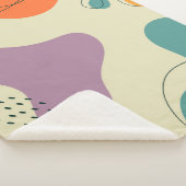 Pastel kleuren abstracte vormen moderne achtergron sherpa deken (3/4)