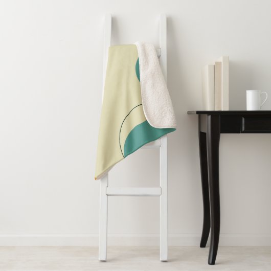 Pastel kleuren abstracte vormen moderne achtergron sherpa deken (In situ)