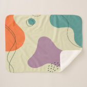 Pastel kleuren abstracte vormen moderne achtergron sherpa deken (Voorkant (horizontaal))