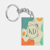 Pastel kleuren abstracte vormen moderne achtergron sleutelhanger (Voorkant Links)