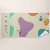 Pastel kleuren abstracte vormen moderne achtergron strandlaken (Voorkant)