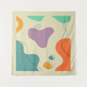 Pastel kleuren abstracte vormen moderne achtergron wandkleed (Voorkant (horizontaal))