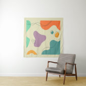 Pastel kleuren abstracte vormen moderne achtergron wandkleed (In situ)