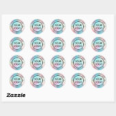 Pastel kleuren achtergrond uw logo ronde sticker (Vel)