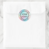 Pastel kleuren achtergrond uw logo ronde sticker (Tas)