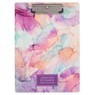Pastel Kleuren Alcohol Inkt Gepersonaliseerd Klembord