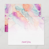 Pastel Kleuren Alcohol Inkt Gepersonaliseerd Notitiekaartje (Voorkant / Achterkant)