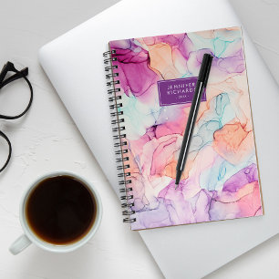 Pastel Kleuren Alcohol Inkt Gepersonaliseerd Planner