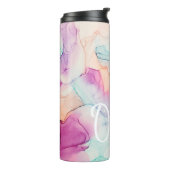 Pastel Kleuren Alcohol Inkt Gepersonaliseerd Thermosbeker (Gedraaid links)