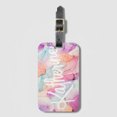 Pastel Kleuren Alcohol Inkt Vlek Patroon Bagagelabel (Voorkant (verticaal))