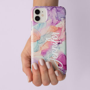 Pastel Kleuren Alcoholinkt Abstract Patroon iPhone 15 Pro Max Hoesje