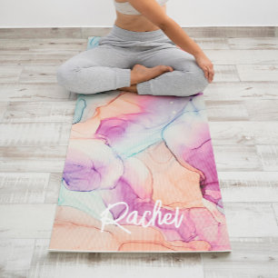Pastel Kleuren Alcoholinkt Abstract Patroon Yogamat