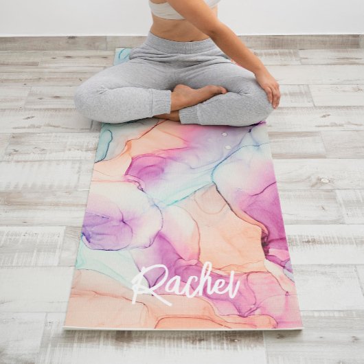 Pastel Kleuren Alcoholinkt Abstract Patroon Yogamat