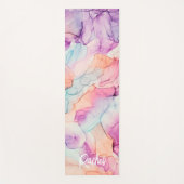 Pastel Kleuren Alcoholinkt Abstract Patroon Yogamat (Voorkant)