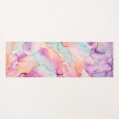 Pastel Kleuren Alcoholinkt Abstract Patroon Yogamat (Voorkant (horizontaal))