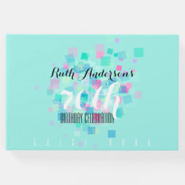 Pastel Kleuren Aqua 70e Verjaardagsfeestje Gastenb Gastenboek