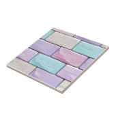 Pastel kleuren baksteen patroon tegeltje (Zijkant)