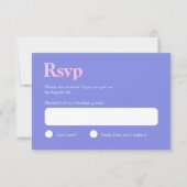 Pastel Kleuren Blauw en Roze Minimalistische RSVP  (Voorkant)