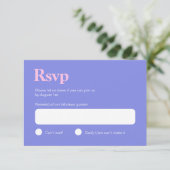 Pastel Kleuren Blauw en Roze Minimalistische RSVP  (Staand voorkant)