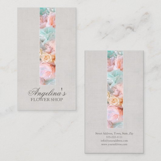 Pastel Kleuren Bloem Tape Bloemist Visitekaartje (Voorkant / Achterkant)