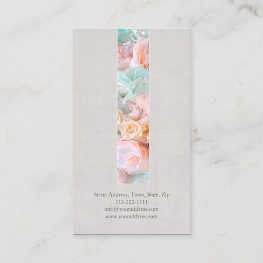 Pastel Kleuren Bloem Tape Bloemist Visitekaartje (Achterkant)