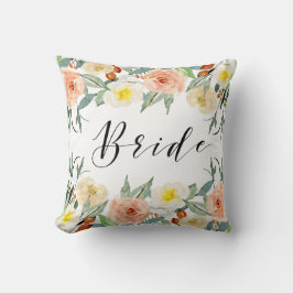 Pastel kleuren bloemen grens-Bride typografie Kussen
