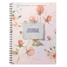 Pastel kleuren Bloom waar je geplant bent Notitieboek