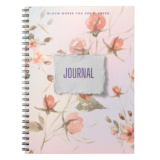 Pastel kleuren Bloom waar je geplant bent Notitieboek (Voorkant)