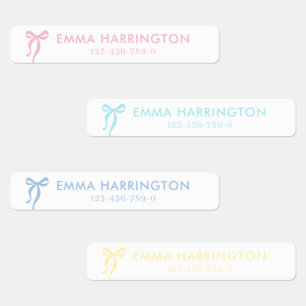 Pastel Kleuren Boog Kinder Naam en Contacten Labels